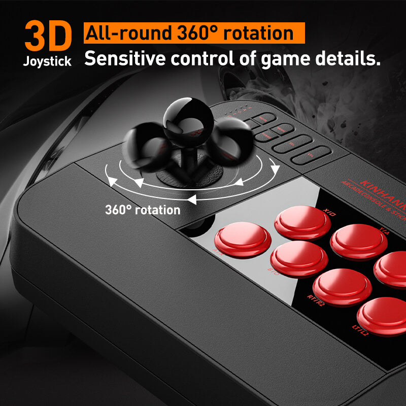 Kinhank Super Console Arcade Game Console,Arcade Stick X3 with  50000+ Game,360° 3D Joystick,Retro Game Console with 3 System,Compatible  with PC/Android Phone/Raspberry Pi,Turbo,Custom Buttons : Video Games
